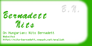 bernadett nits business card